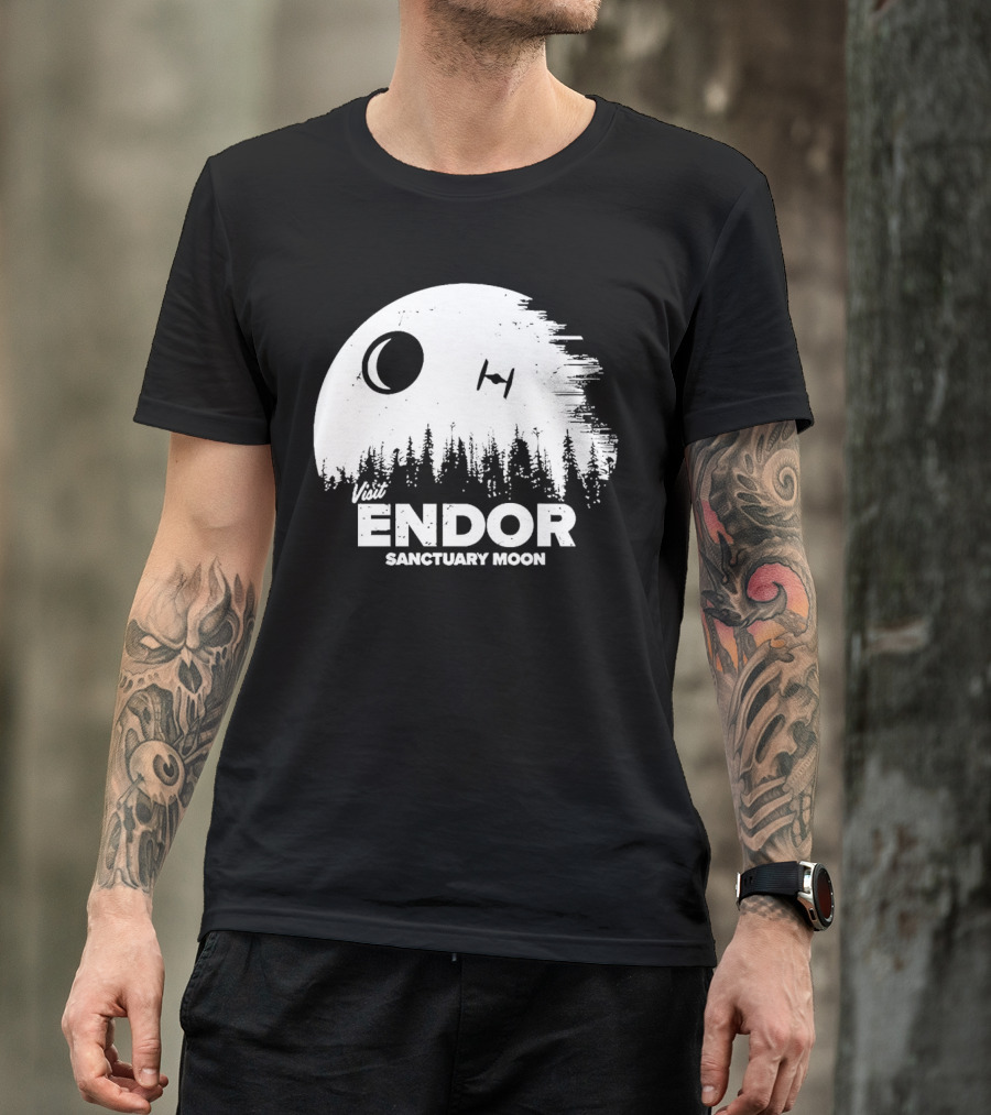 Visit Endor Sanctuary Moon Forest And Spaceship Scene T-Shirt