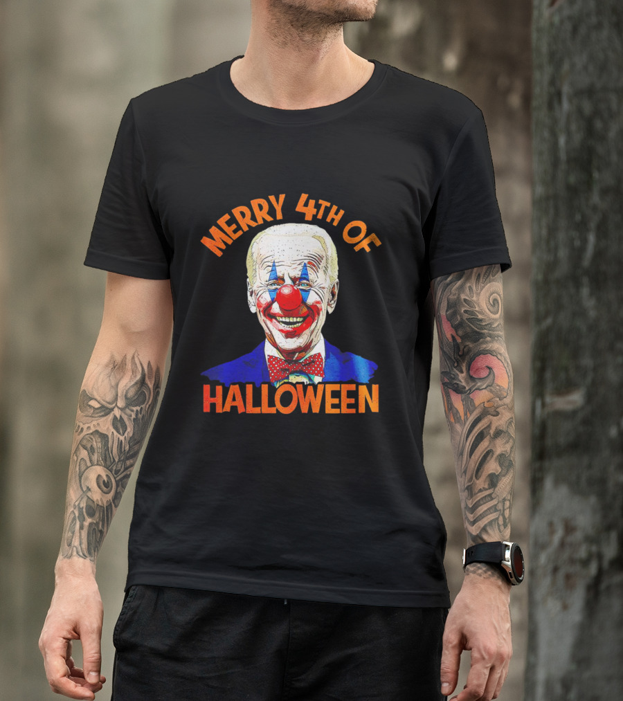 Merry 4th Of Halloween Biden Clown T-Shirt