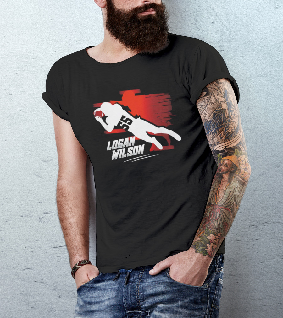 Logan Wilson NFL Diving Catch Cincinnati Bengals 55 T-Shirt