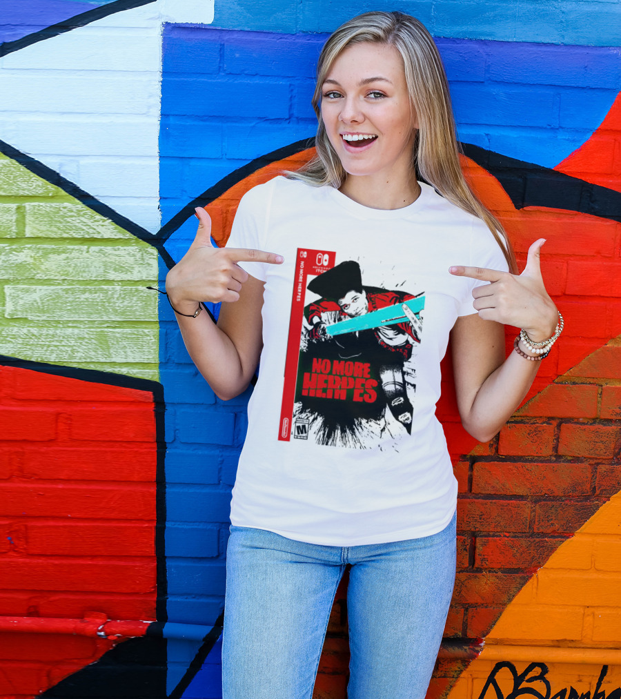 No More Heroes Game Box Art With Character And Sword T-Shirt