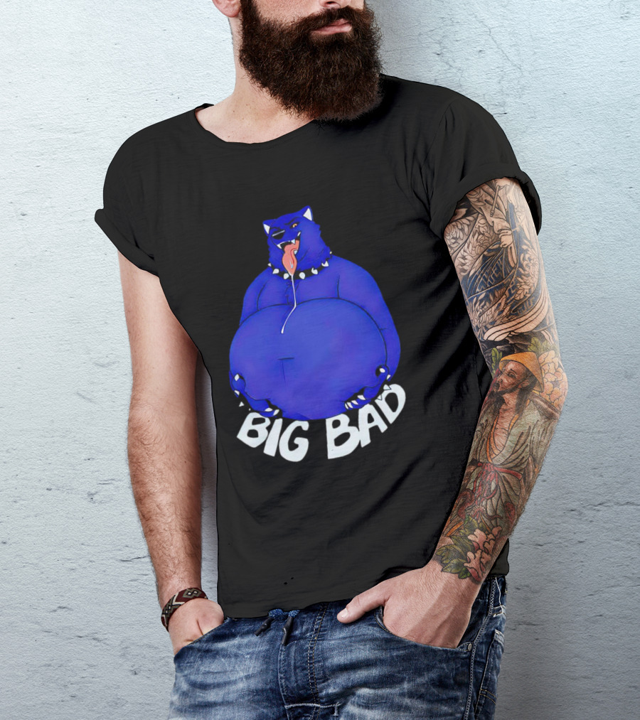 Big Bad Slosh Dog Blue Cartoon Character T-Shirt