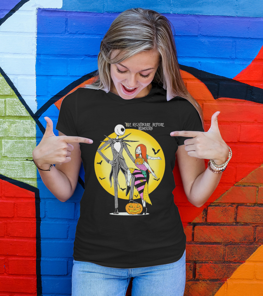 The Nightmare Before Rumours Jack Sally Halloween Bats Pumpkin T-Shirt