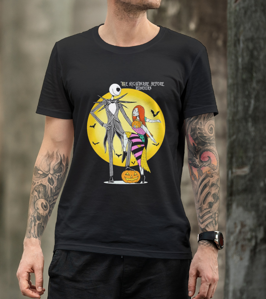 The Nightmare Before Rumours Jack Sally Halloween Bats Pumpkin T-Shirt