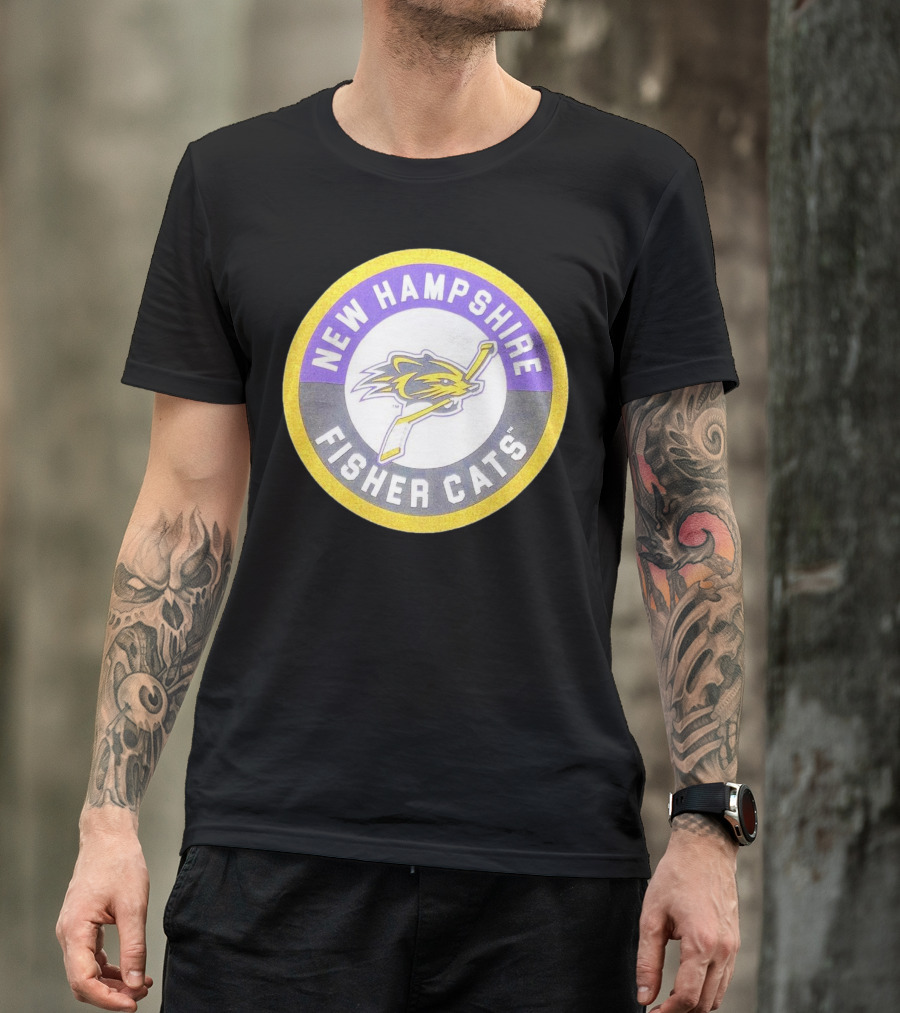 New Hampshire Fisher Cats Hockey Logo Circular Emblem T-Shirt