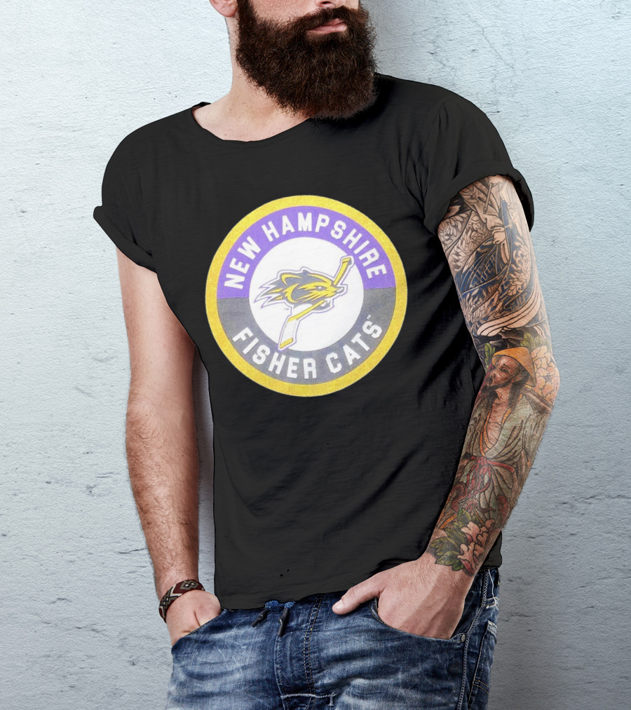New Hampshire Fisher Cats Hockey Logo Circular Emblem T-Shirt