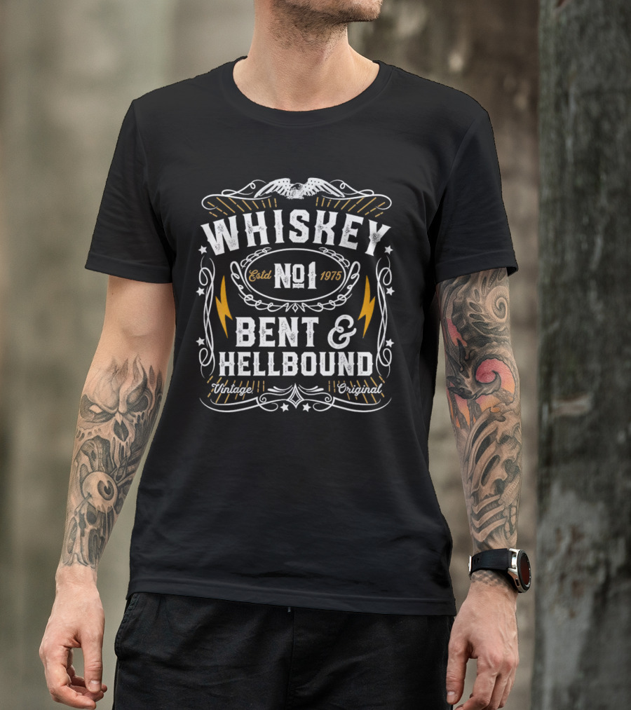 Whiskey Bent And Hellbound No 1 Estd 1975 Vintage Original T-Shirt
