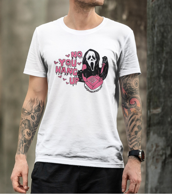 Ghostface Telephone Scene No You Hang Up Halloween T-Shirt