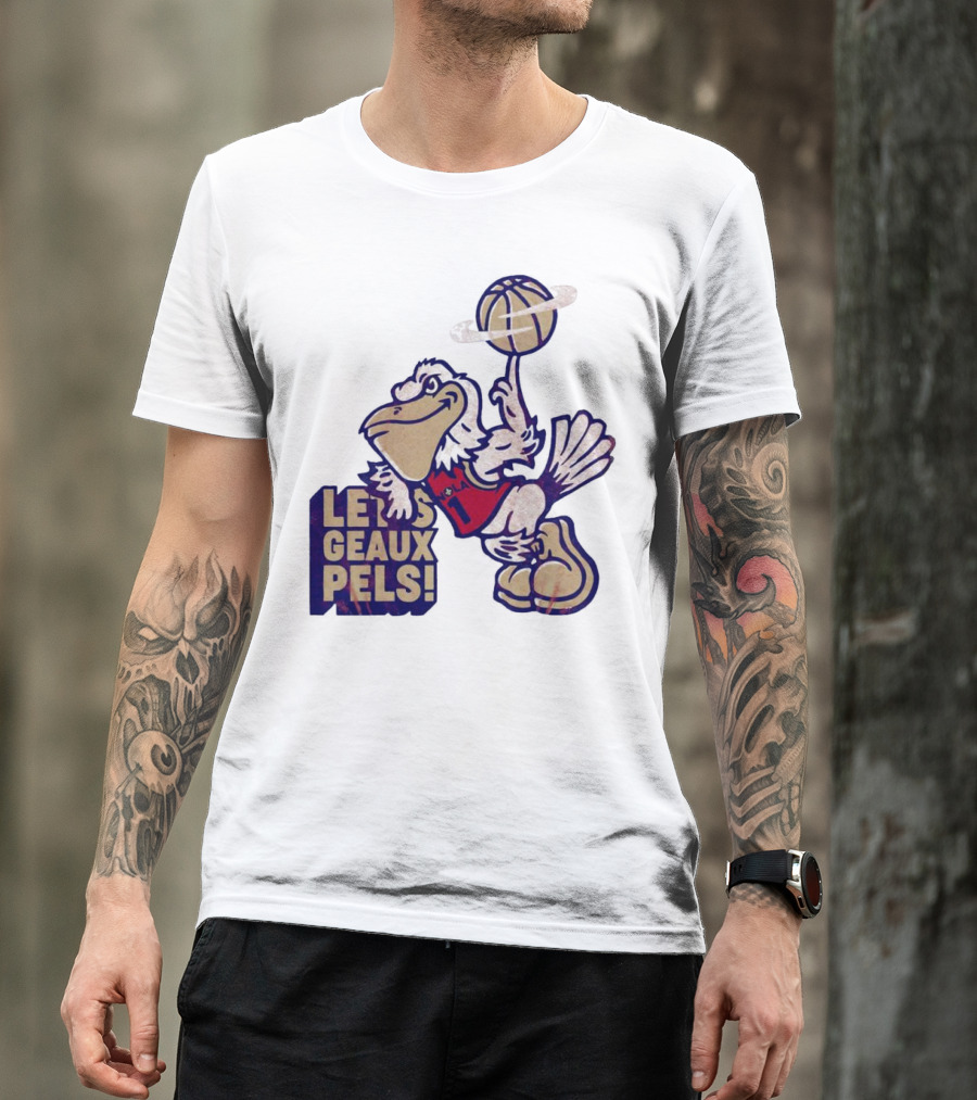 Let’s Geaux Pels Basketball Pelican T-Shirt