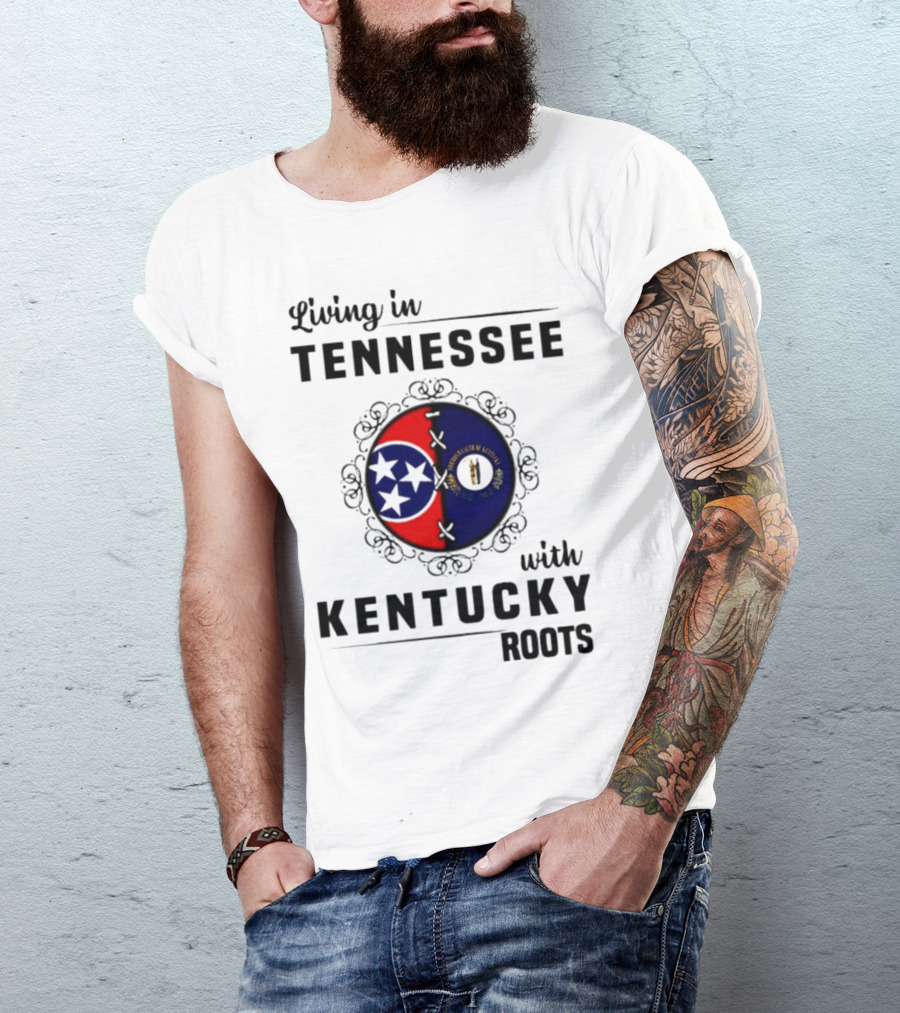 Living In Tennessee With Kentucky Roots United By State Symbols T-Shirt