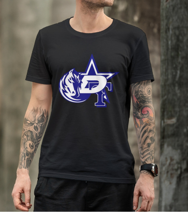 Dallas Cowboys Stars Mavericks Rangers Team Logos 4 Sports Collaboration T-Shirt