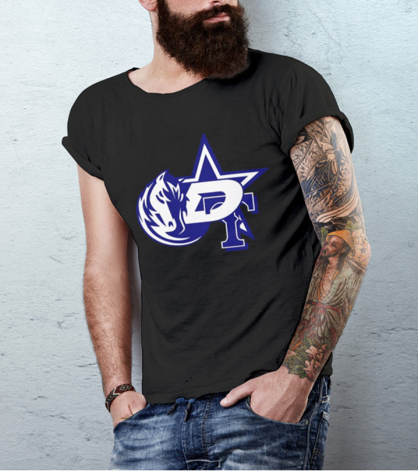 Dallas Cowboys Stars Mavericks Rangers Team Logos 4 Sports Collaboration T-Shirt