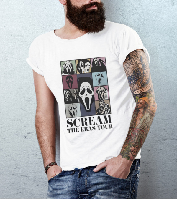 Scream Ghost Face The Eras Tour Halloween Multicolor Pop T-Shirt