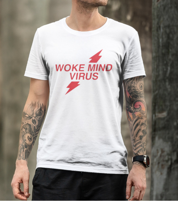 Woke Mind Virus Red Lightning Bolt T-Shirt