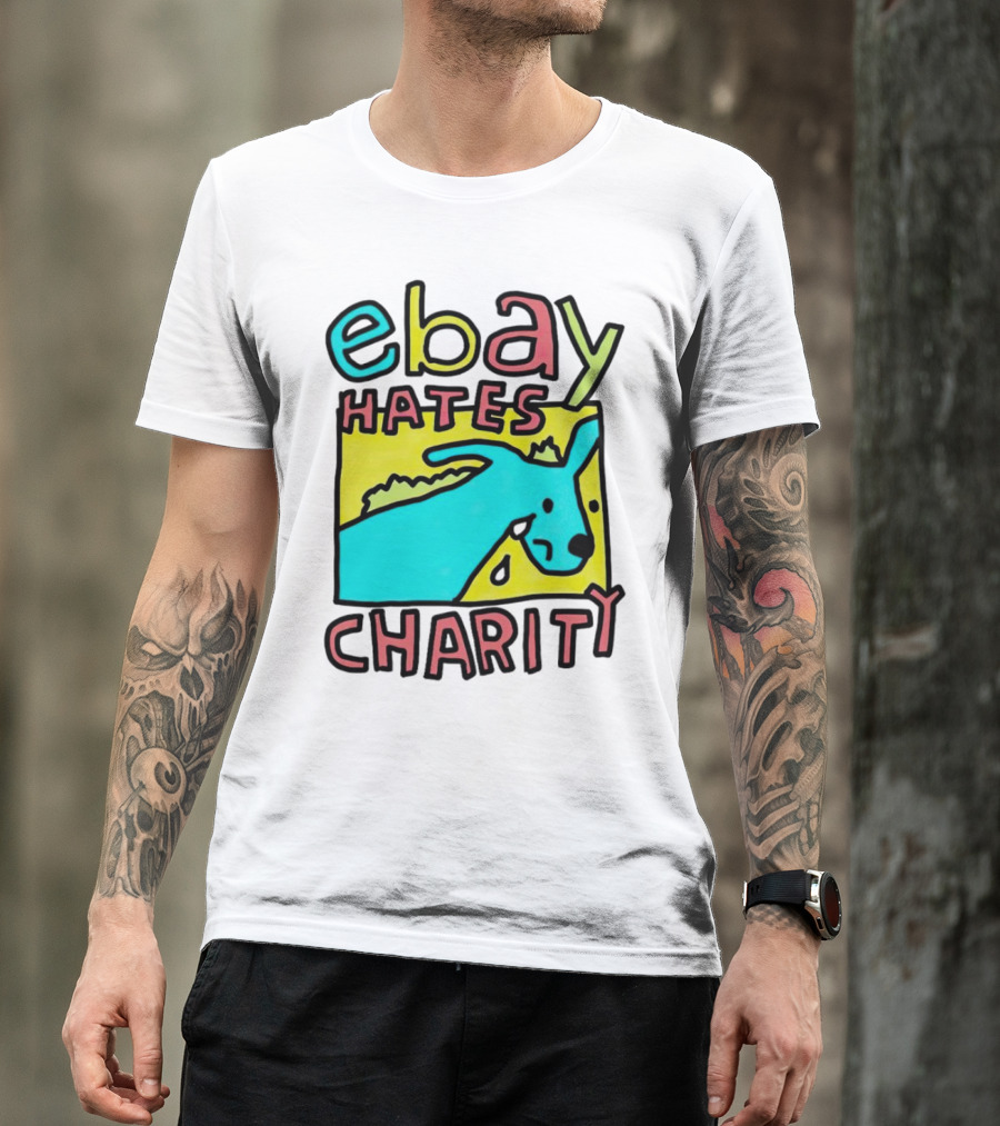 Ebay Hates Charity Whimsical Blue Goat T-Shirt