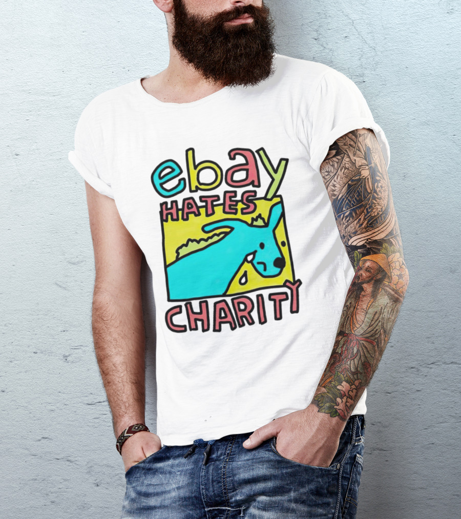 Ebay Hates Charity Whimsical Blue Goat T-Shirt
