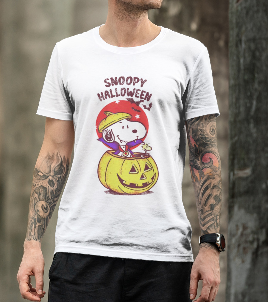 Snoopy Halloween Woodstock Peanuts Pumpkin T-Shirt