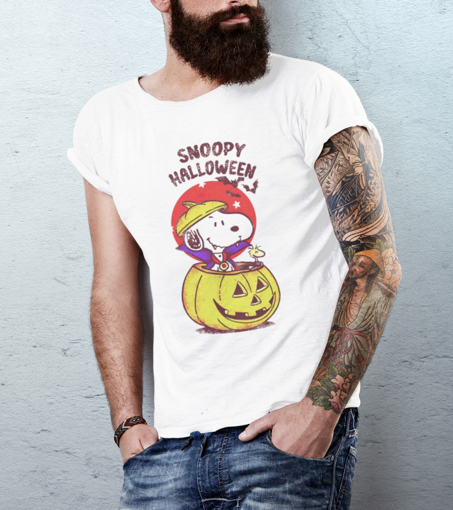 Snoopy Halloween Woodstock Peanuts Pumpkin T-Shirt