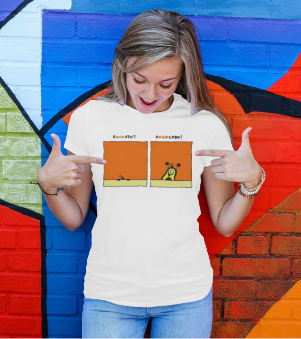 Awocado Ahiercado Funny Avocado Comic Two Panel Joke T-Shirt