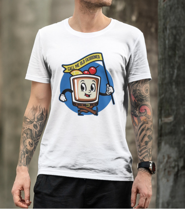 Call Me Old Fashioned Cherry Orange Cocktail Cartoon T-Shirt