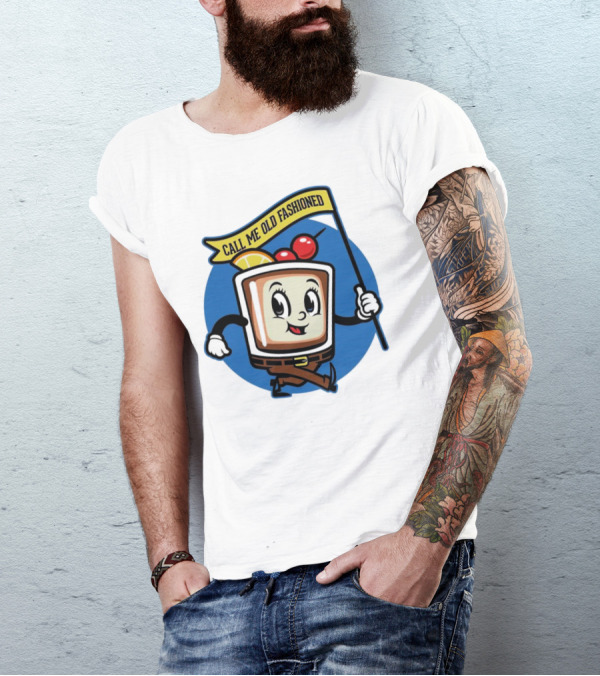 Call Me Old Fashioned Cherry Orange Cocktail Cartoon T-Shirt