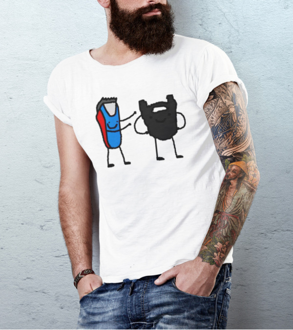 Clipps And Beard Clippers And Facial Hair Cartoon T-Shirt