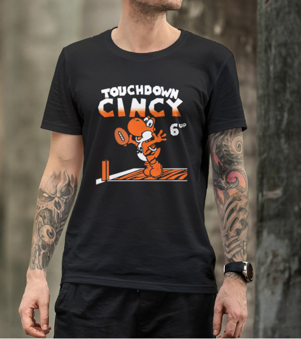 Touchdown Cincy Football Celebration Cartoon 6 Up T-Shirt