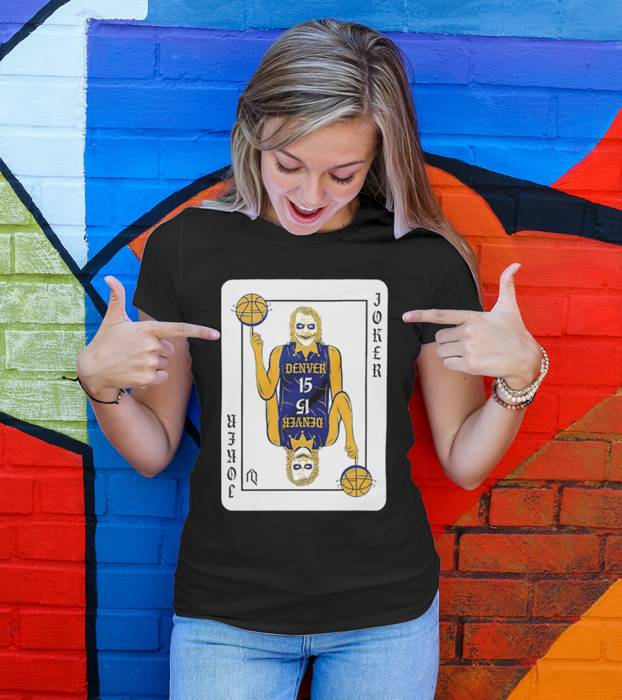 Nikola Jokić Denver Nuggets Joker Card Playing Basketball T-Shirt