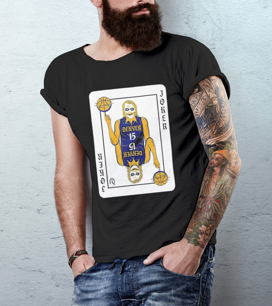 Nikola Jokić Denver Nuggets Joker Card Playing Basketball T-Shirt