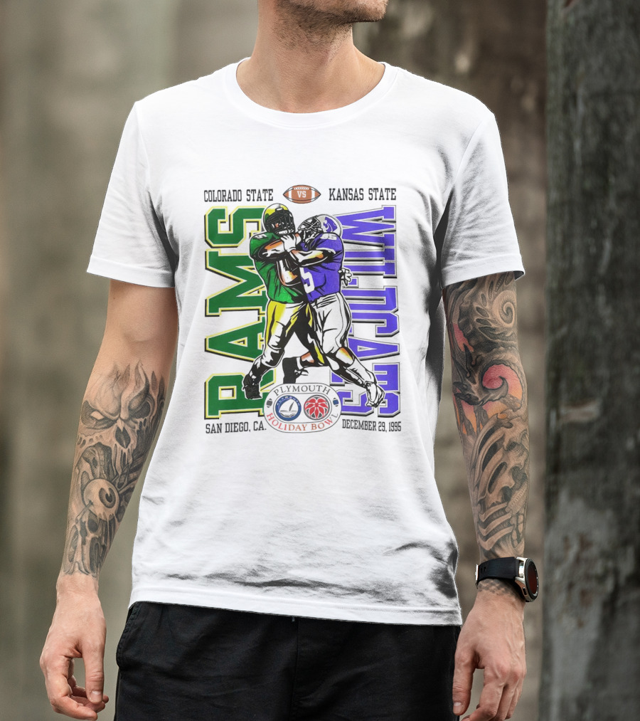 Colorado State Rams Vs Kansas State Wildcats Plymouth Holiday Bowl December 29 1995 San Diego CA T-Shirt