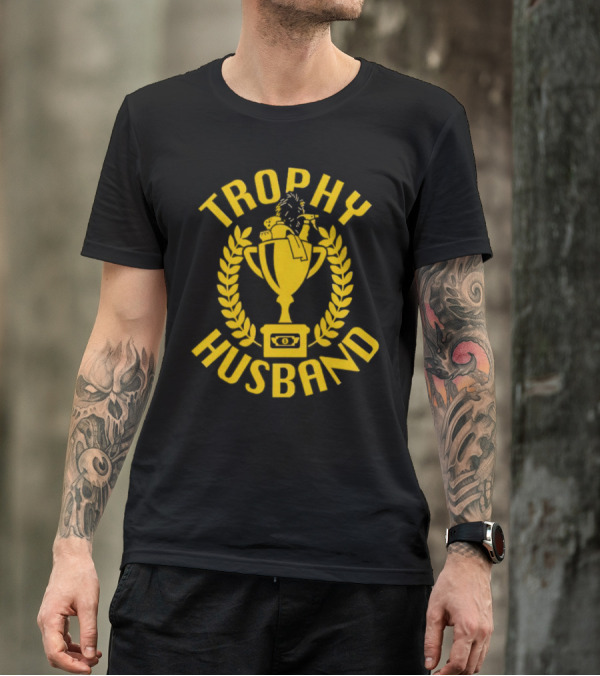 Trophy Husband Laurel Cup With Hat And Beer T-Shirt