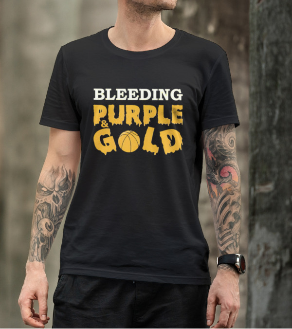 Bleeding Purple And Gold Basketball T-Shirt