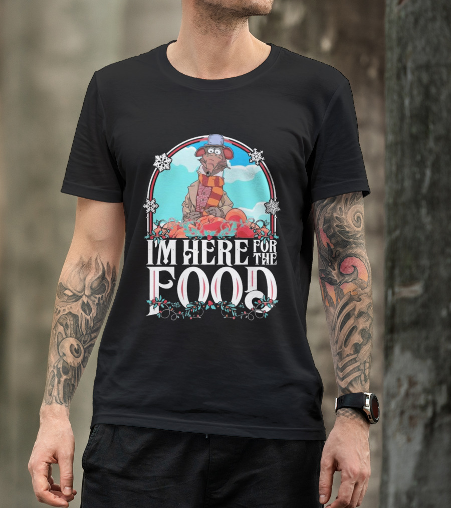 I'm Here For The Food Funny Rat Chef Winter Scarf T-Shirt
