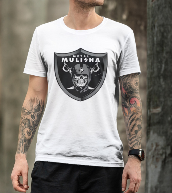 Las Vegas Raiders Skull Metal Mulisha Shield Halloween Helmets Swords T-Shirt
