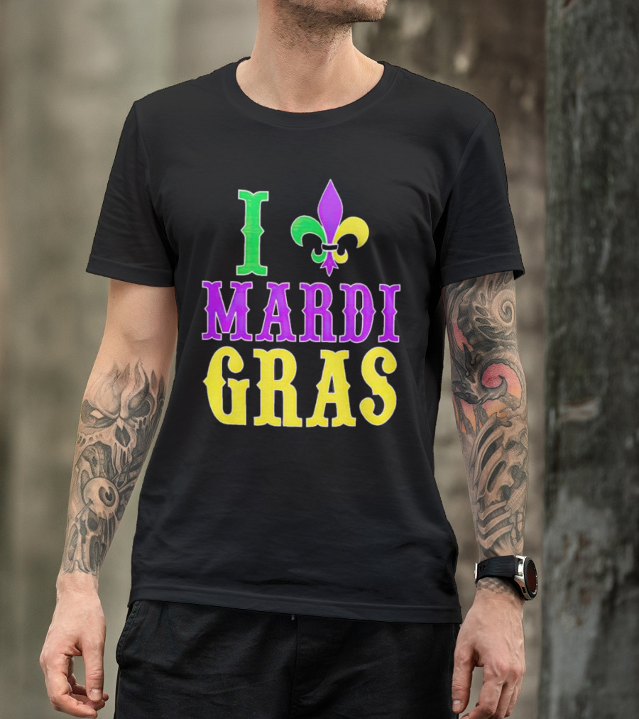 I ❤️ Mardi Gras Fleur-de-Lis T-Shirt