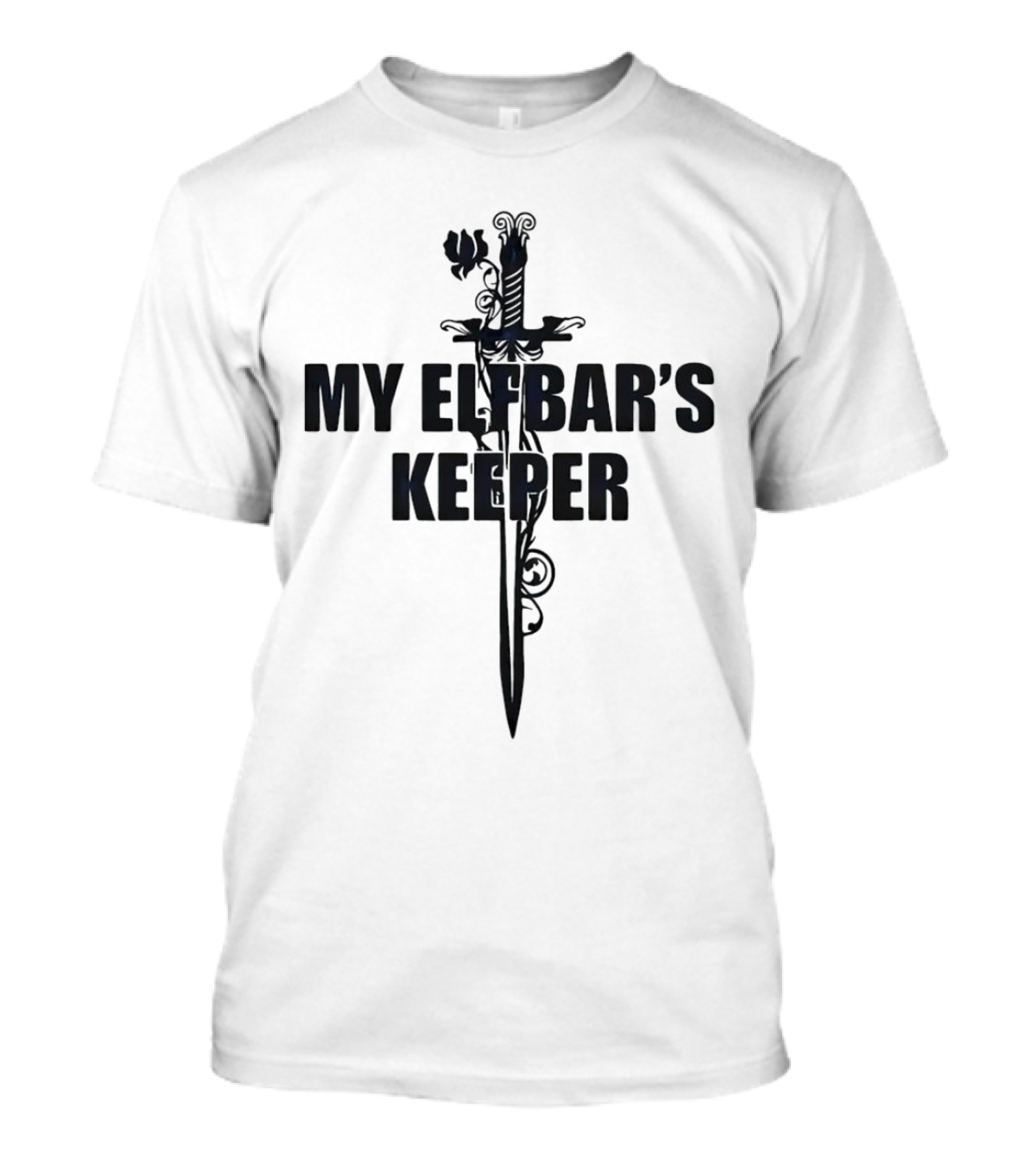 My Elfbar's Keeper Sword And Rose T-Shirt