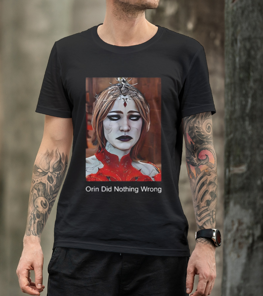 Orin Did Nothing Wrong Mysterious Woman With Dark Makeup And Red T-Shirt