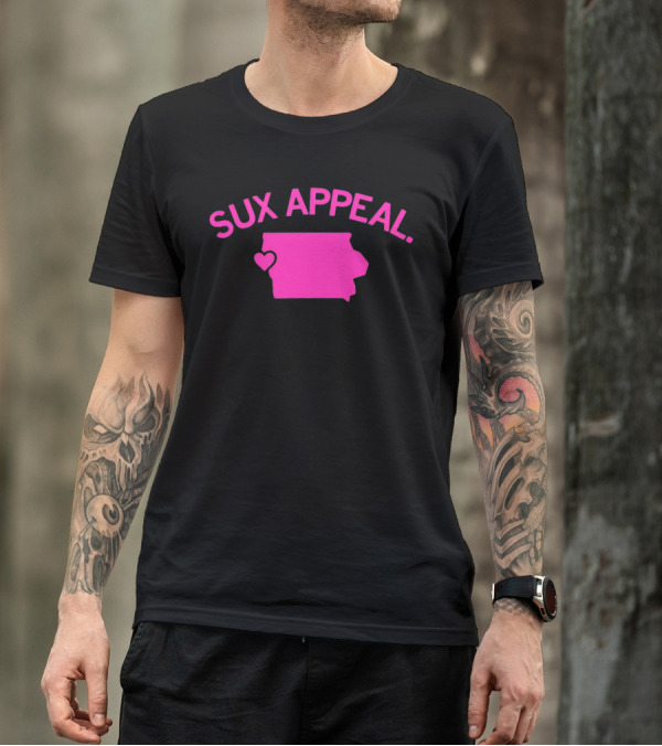 Sux Appeal Pink Iowa Heart Map T-Shirt