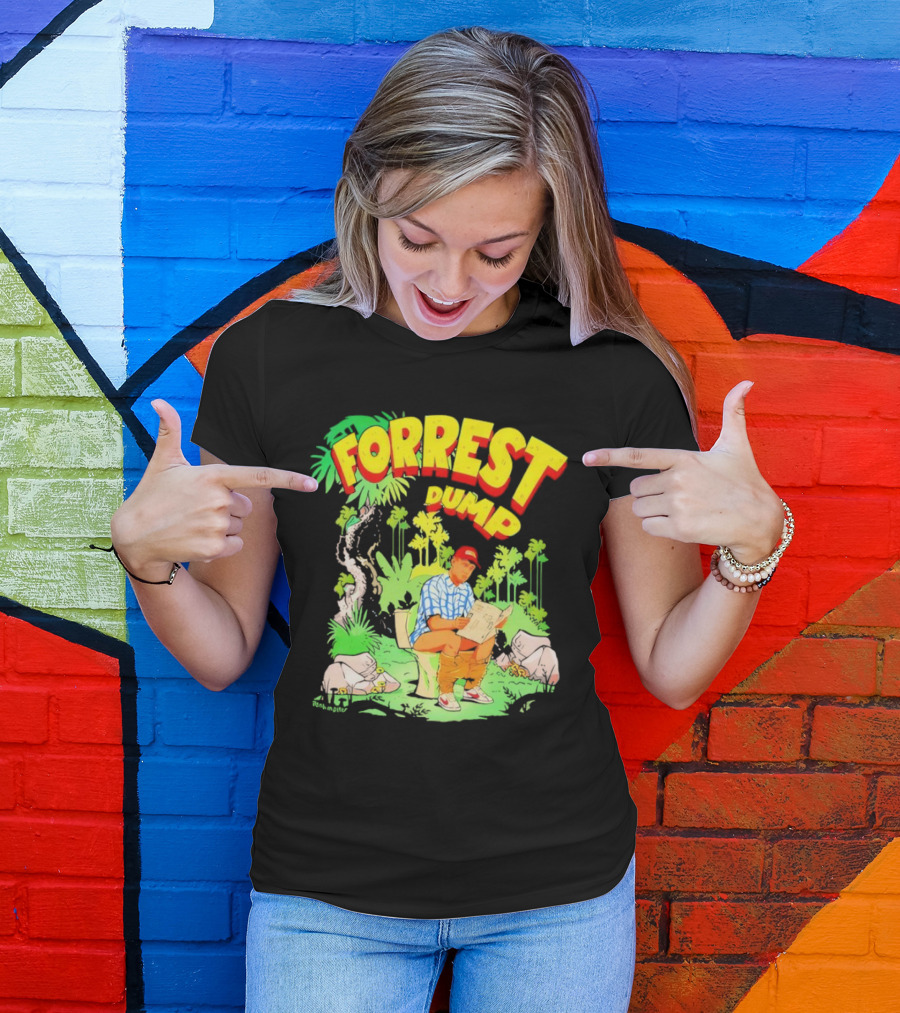 FORREST DUMP CARTOON TOILET JUNGLE READING T-Shirt