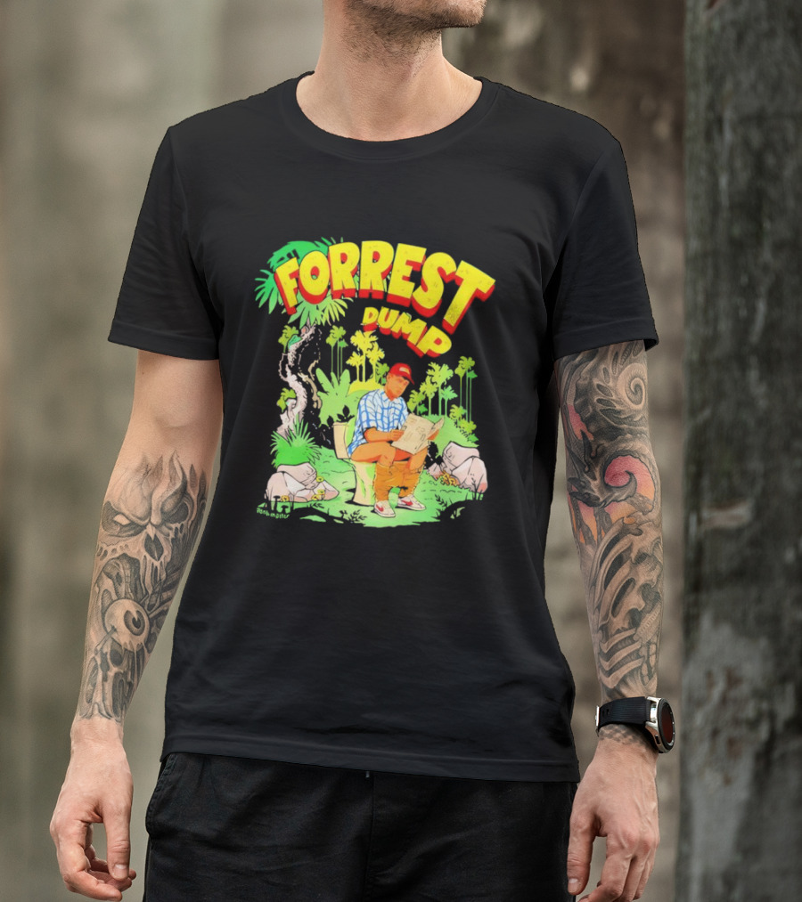 FORREST DUMP CARTOON TOILET JUNGLE READING T-Shirt
