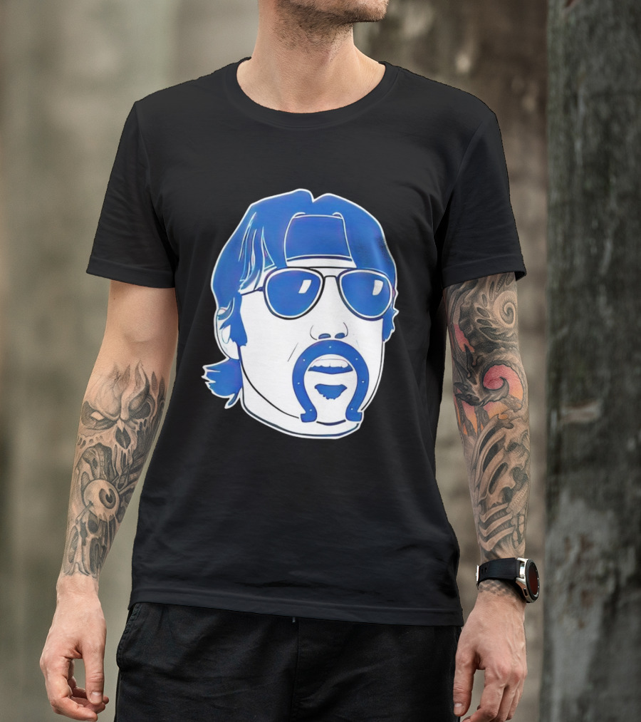 Minshew Mania Indianapolis Colts Iconic Quarterback Mustache Sunglasses T-Shirt