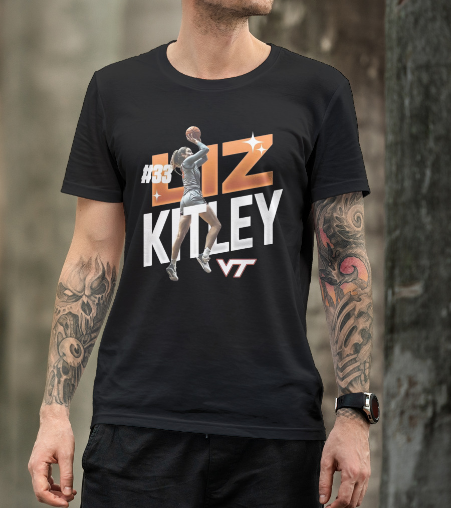 Virginia Tech Liz Kitley #33 VT Basketball Stars T-Shirt