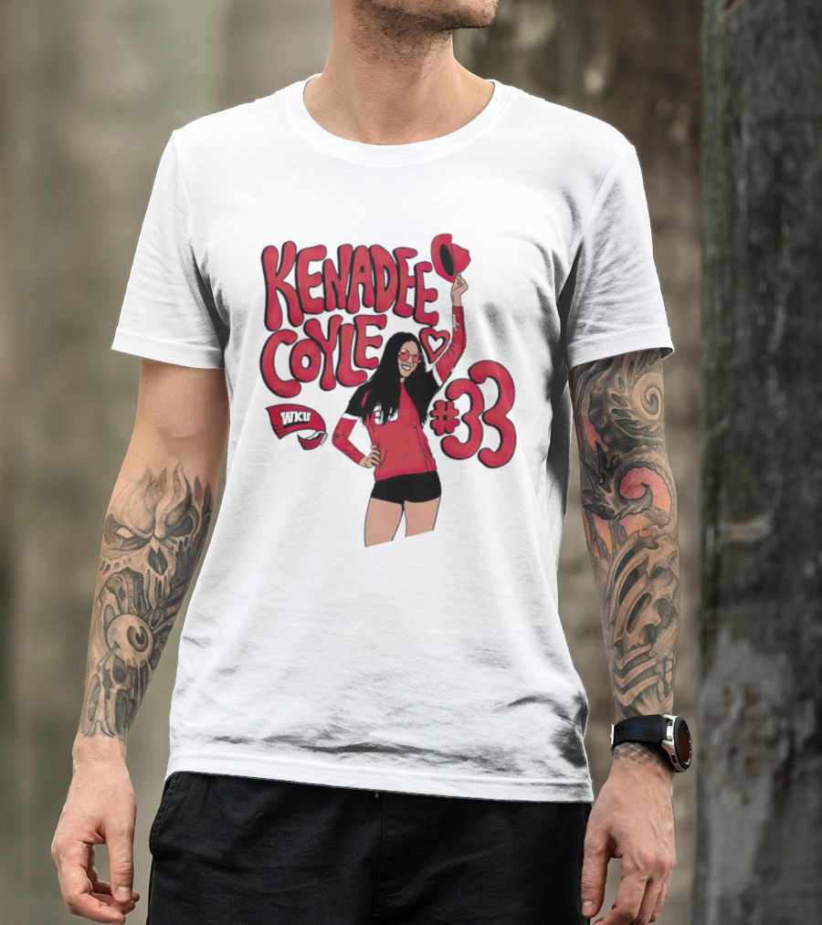 Kenadee Coyle WKU Heart #33 Western Kentucky Hilltoppers Volleyball T-Shirt