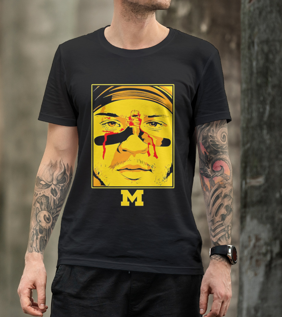 Blake Corum Game Face Michigan Wolverines Football Yellow M T-Shirt