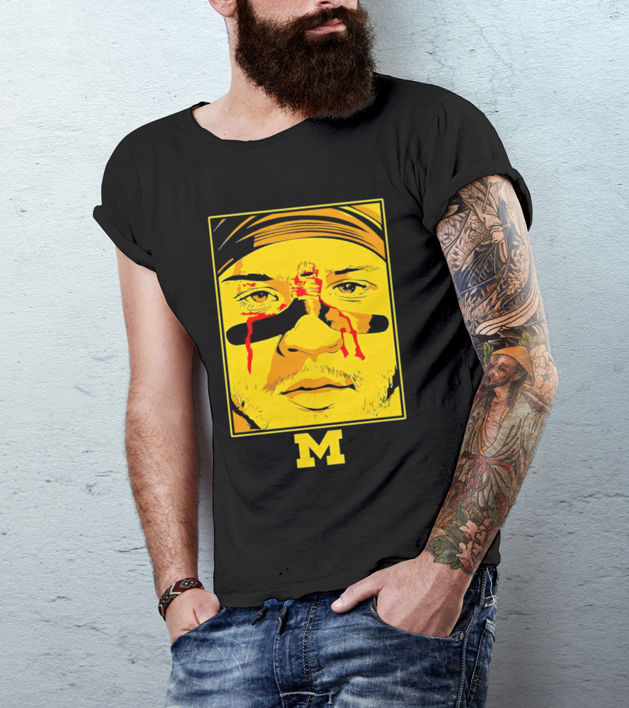Blake Corum Game Face Michigan Wolverines Football Yellow M T-Shirt