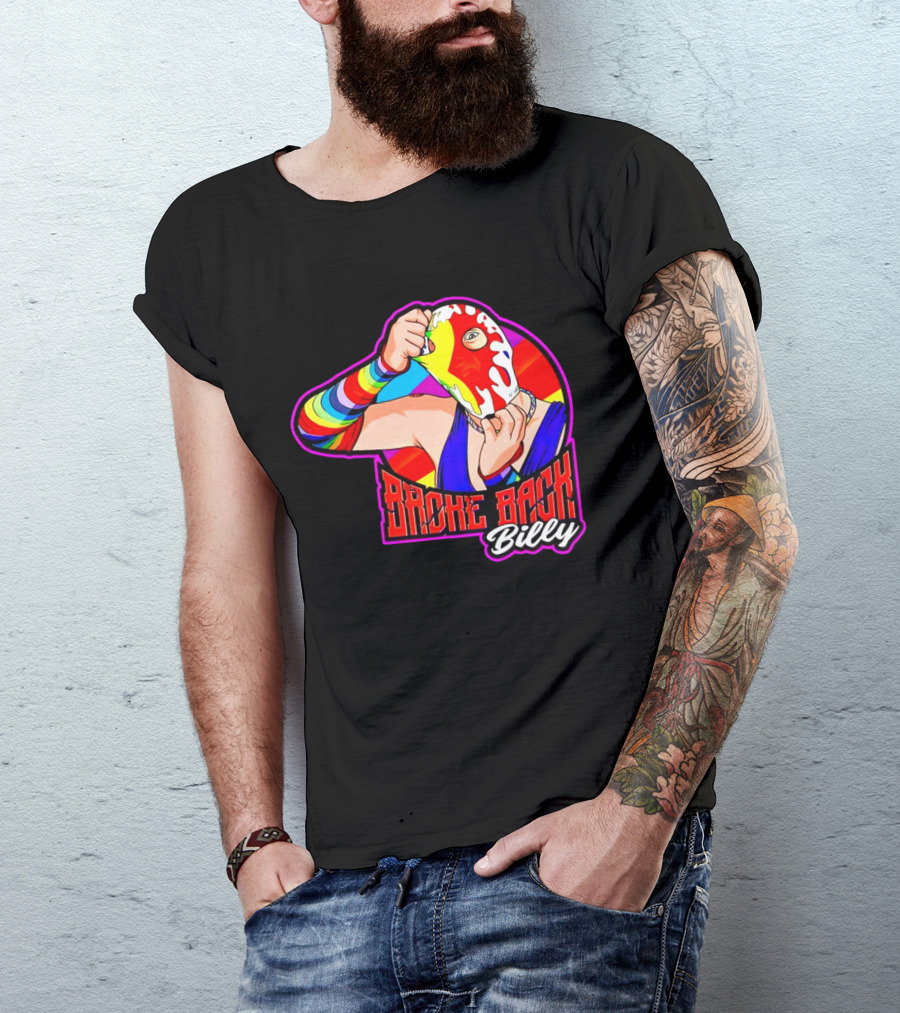 Broke Back Billy Colorful Wrestling Mask T-Shirt