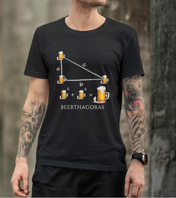 Beerthagoras Theorem Math Pythagoras Beer Mugs Equation T-Shirt