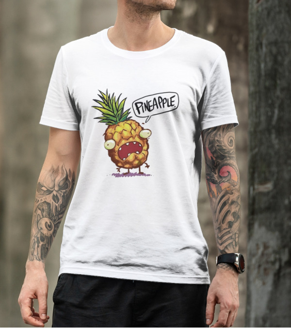 Pineapple Cute Pineapple With Cartoon Face And Funny Expression T-Shirt