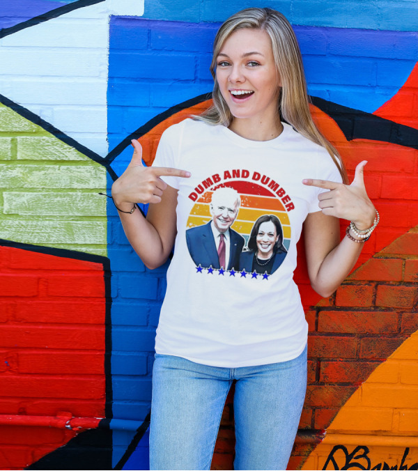 Dumb And Dumber Joe Biden Kamala Harris Retro Stars T-Shirt