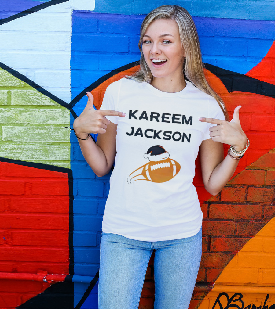 Kareem Jackson Football Santa Hat T-Shirt