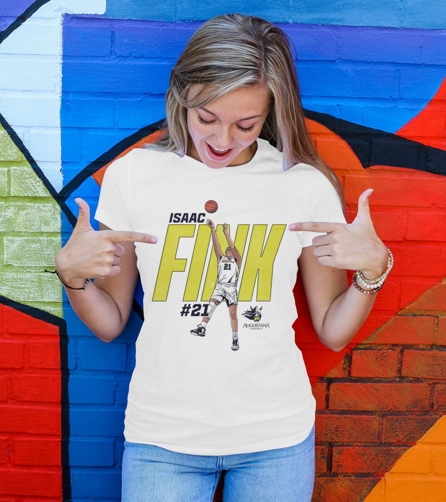 Isaac Fink #21 Augustana Vikings Basketball T-Shirt